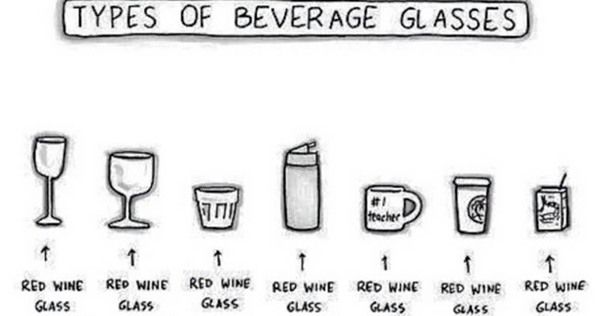 Types Of Beverage Glasses Wine Memes