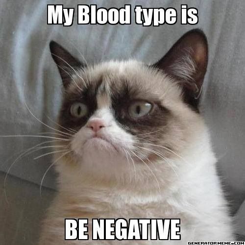 My Blood Type Is Be Grumpy Cat Meme