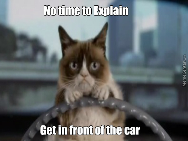 No Time To Explain Get Grumpy Cat Meme