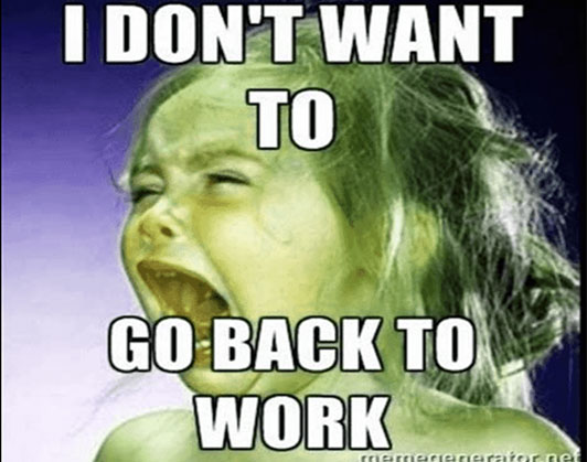 Back to Work after vacation meme