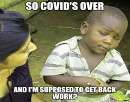 back to work meme after covid