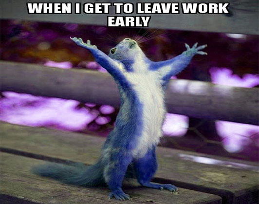 leaving work early meme