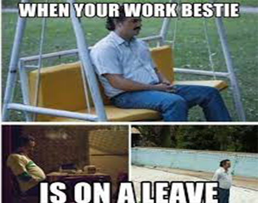 work bestie meme