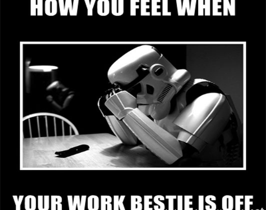 work bestie meme