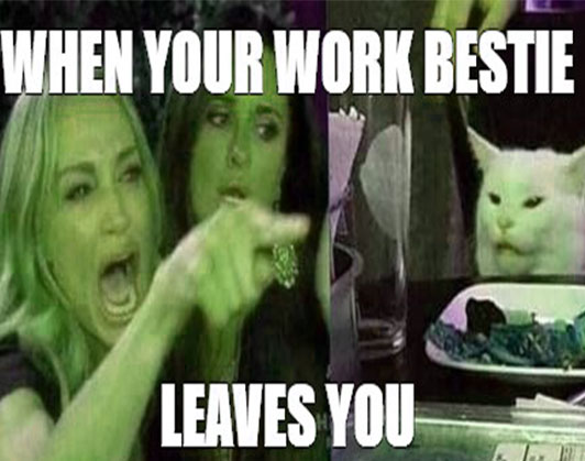 work bestie meme