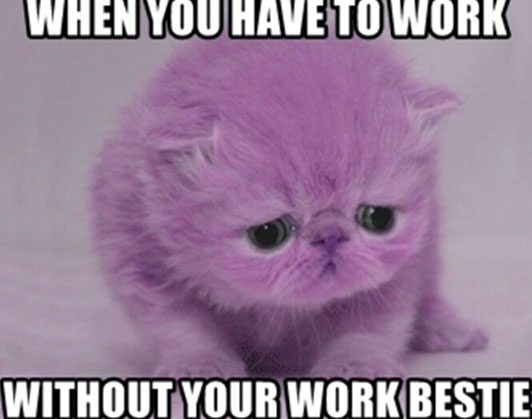 work bestie meme