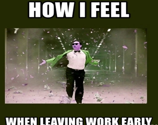 leaving work early meme