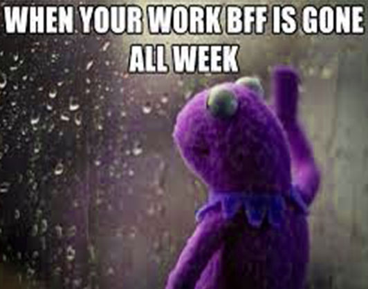 work bestie meme