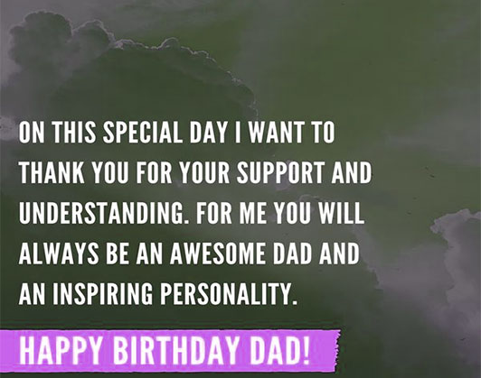 Inspirational birthday message for father